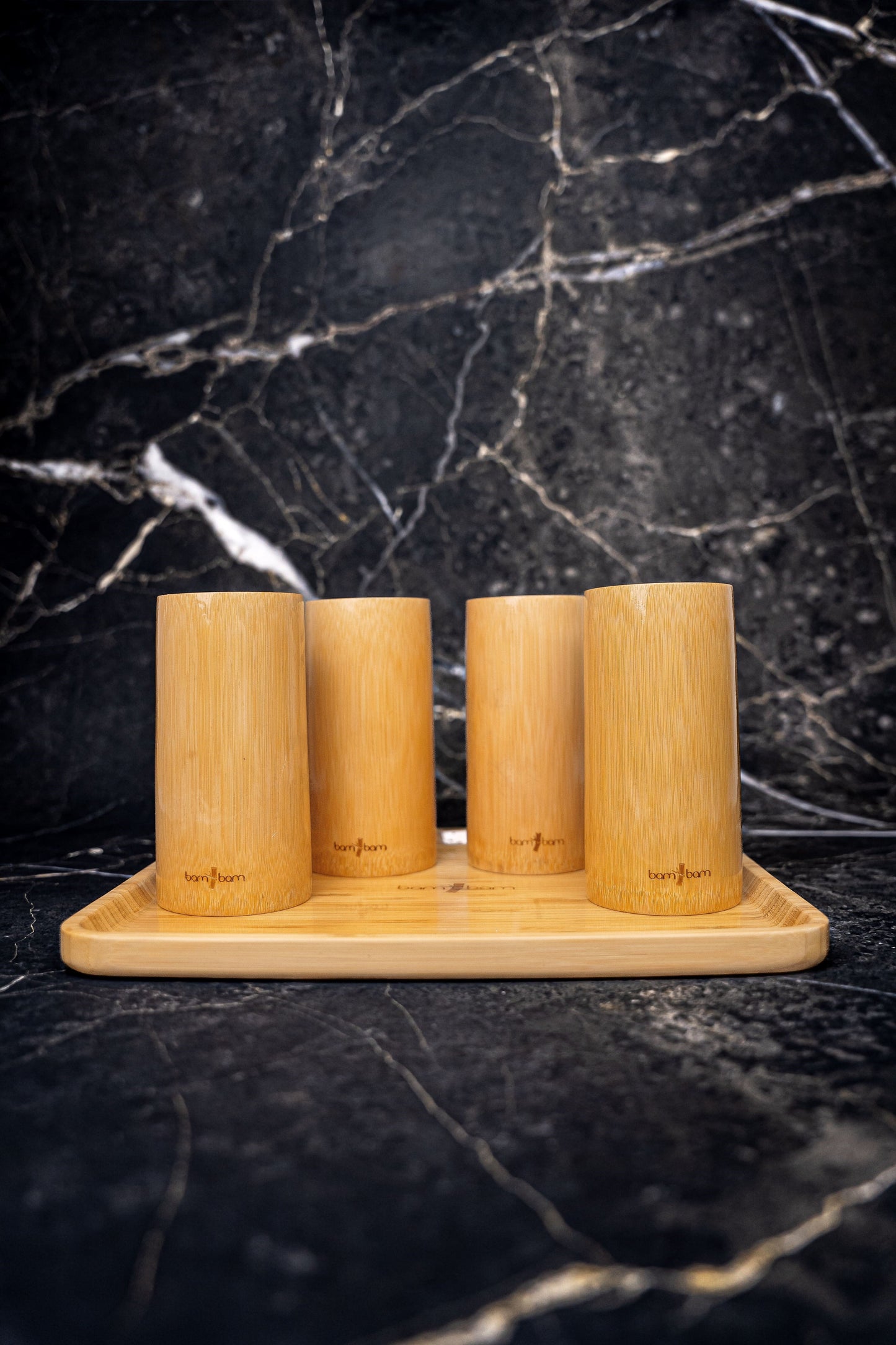 PANDA SERVIER SET - BAMBUS BECHER & SERVIERTABLETT | bambambarware