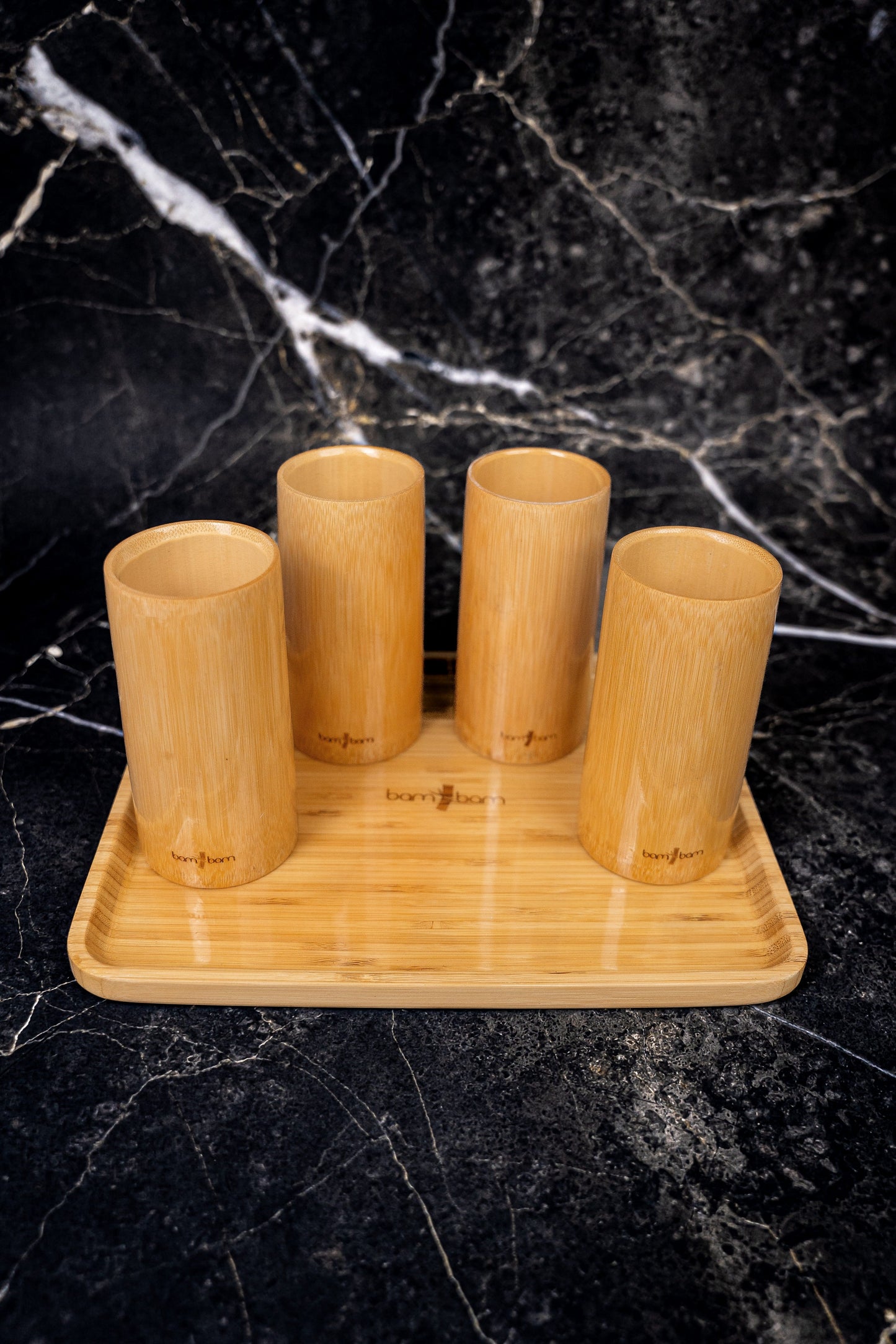 PANDA SERVIER SET - BAMBUS BECHER & SERVIERTABLETT | bambambarware