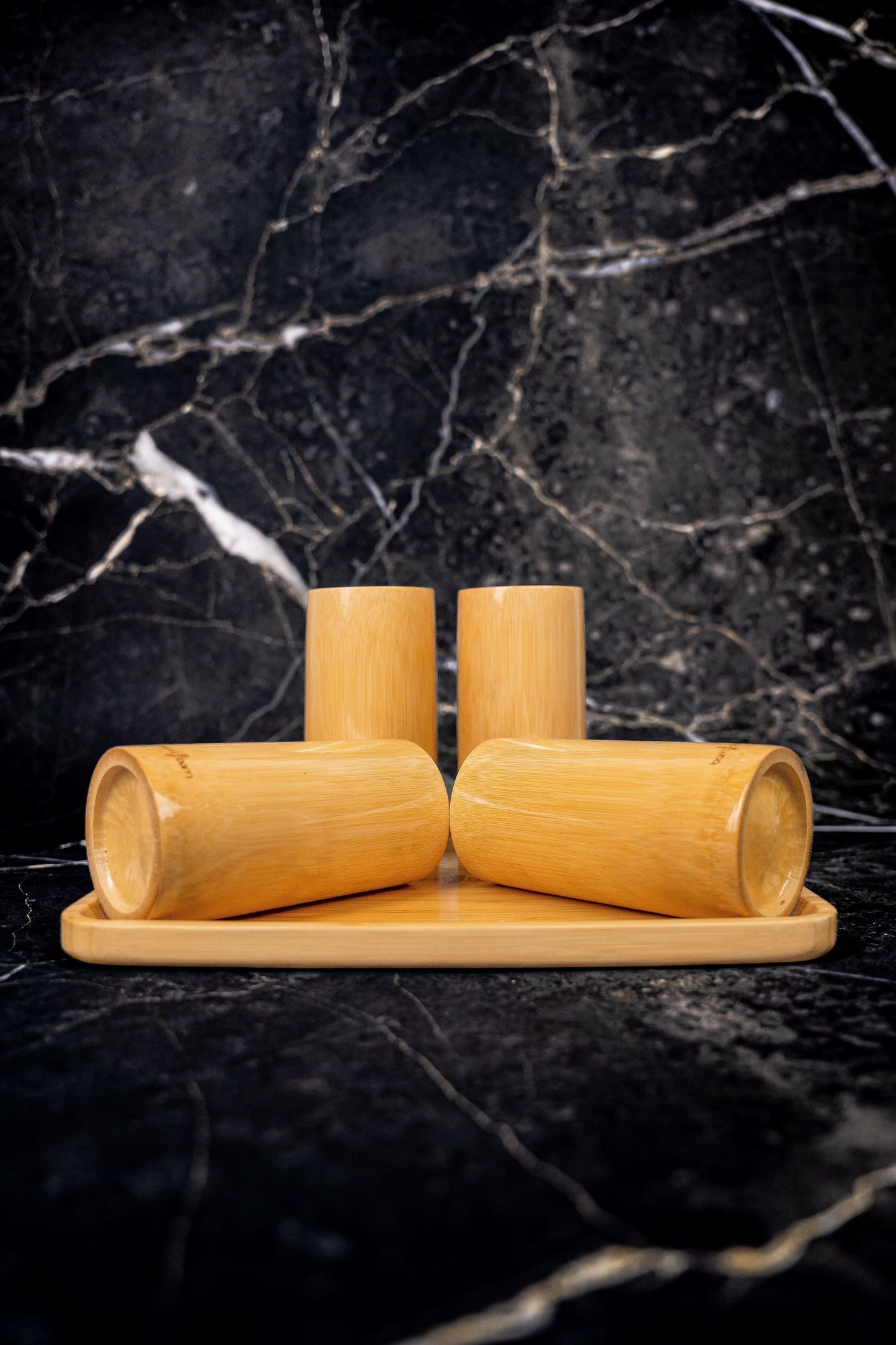 PANDA SERVIER SET - BAMBUS BECHER & SERVIERTABLETT | bambambarware