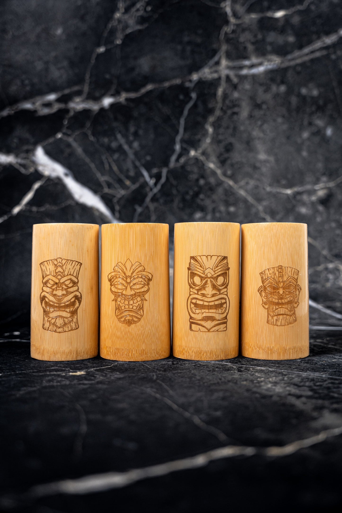 Kopie von BAMBUS TRINKBECHER SET 4x TIKI VOLCANO 2.0 | bambambarware