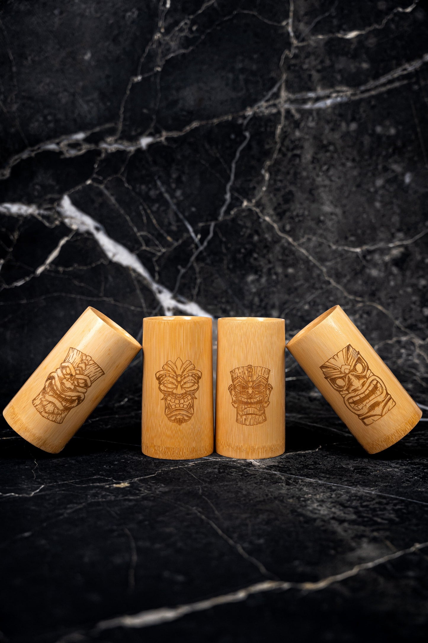 Kopie von BAMBUS TRINKBECHER SET 4x TIKI VOLCANO 2.0 | bambambarware