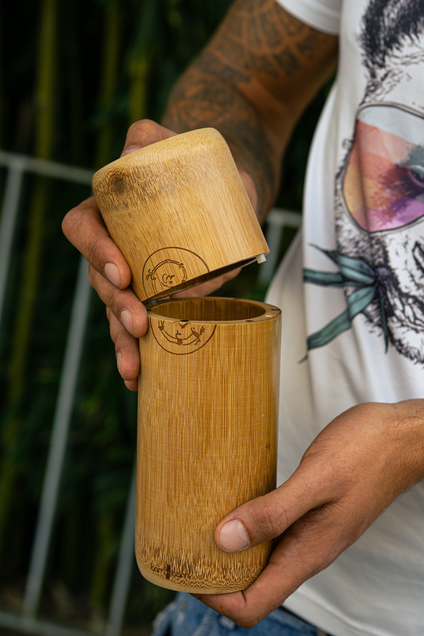 Bamboo Cocktail Shaker & Strainer