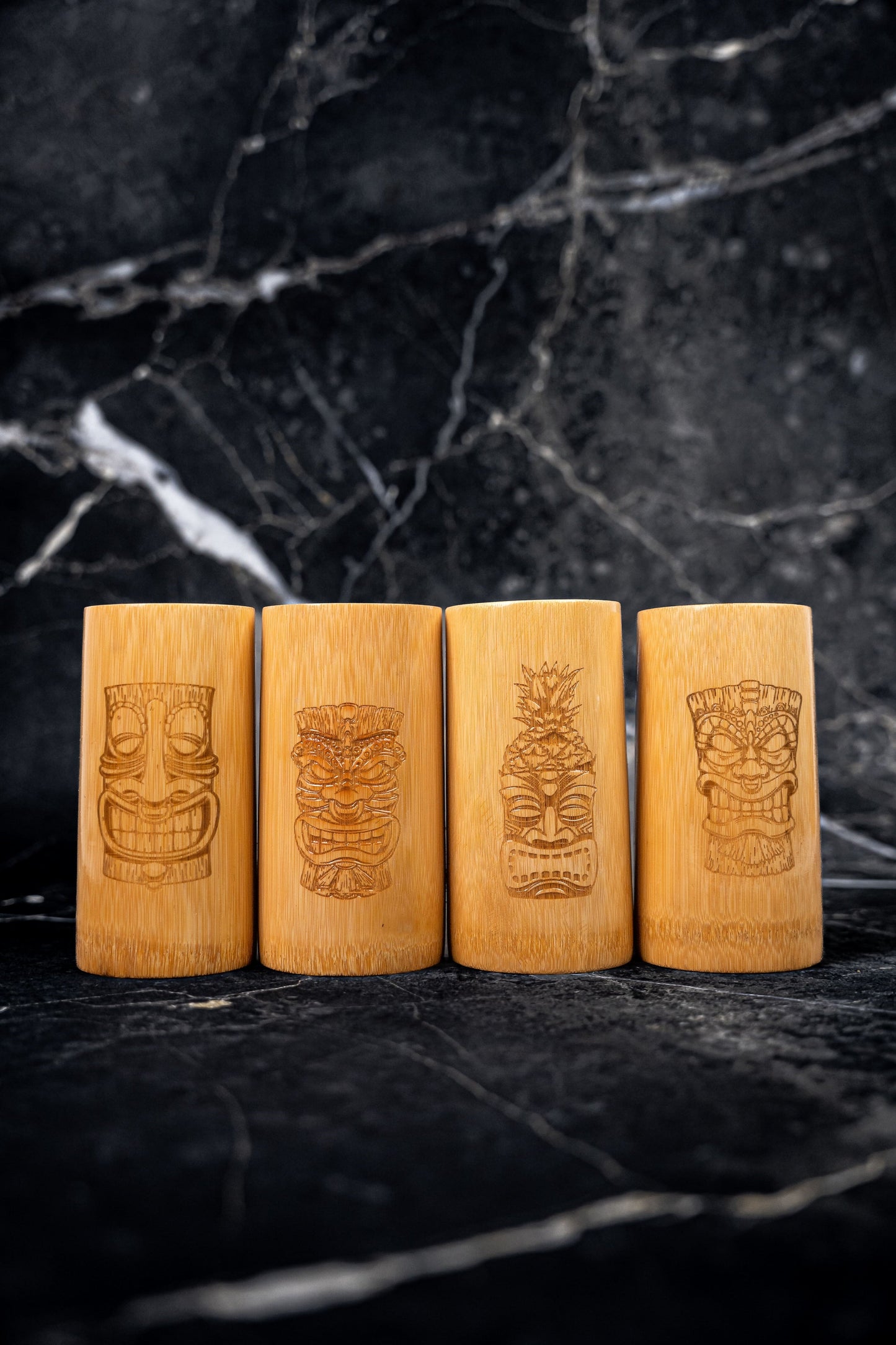 BAMBUS TRINKBECHER SET TIKI VOLCANO 4x | bambambarware