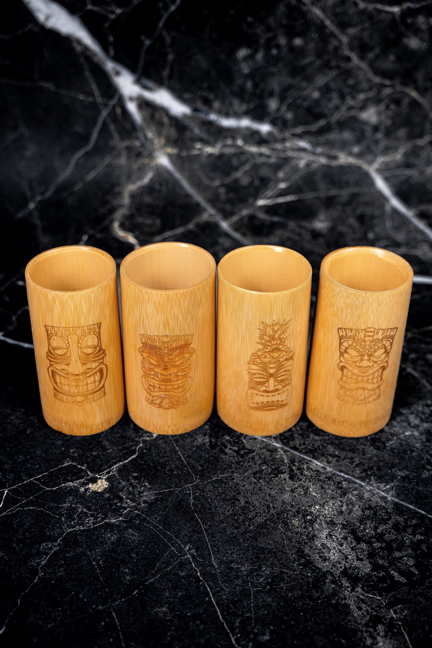 BAMBUS TRINKBECHER SET TIKI VOLCANO 4x | bambambarware